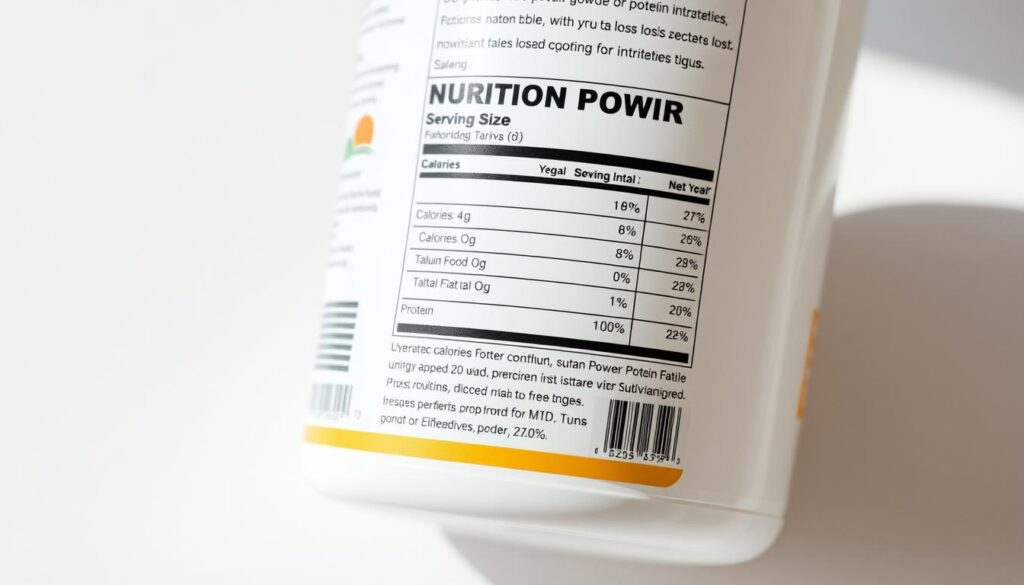 protein powder nutrition label